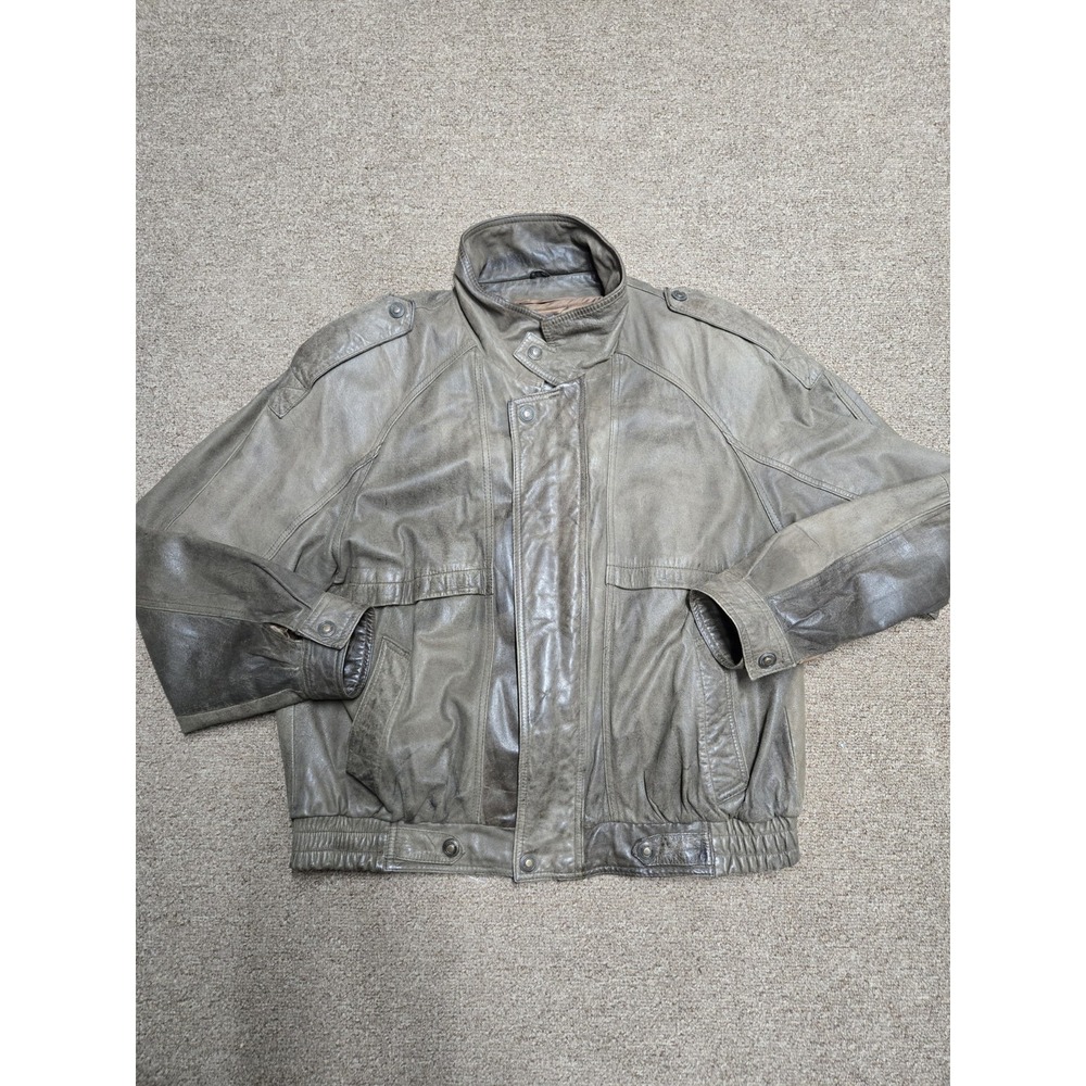 Vintage Adventure Bound Wilson's Leather Bomber Jacket Size XL Brown